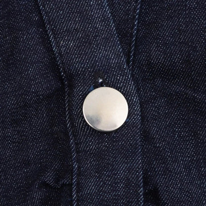 Spring New 1975 series denim MIDI dress with lapel side zipper fashion wrinkle waist slim elegant dress
