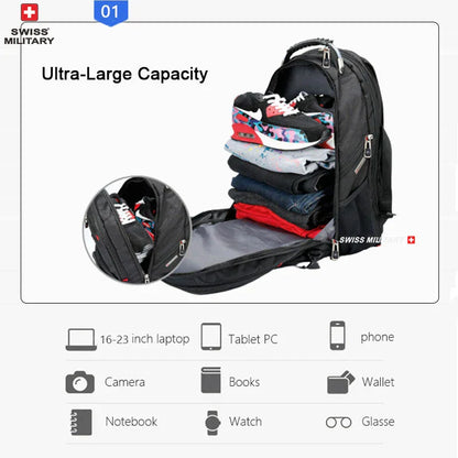 Fashion Travel Multifunction Large Capacity Male Bag Usb Charging Waterproof 23 inch Laptop Backpack Men Mochila