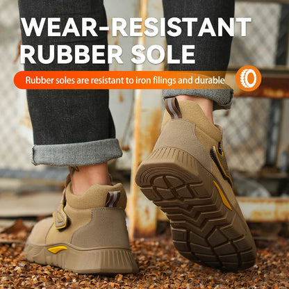 Fashion best quality Protective Work Safety Shoes For Men Breathable Shoes Anti-Puncture Steel Toe Cap Anti Puncture Work Boots