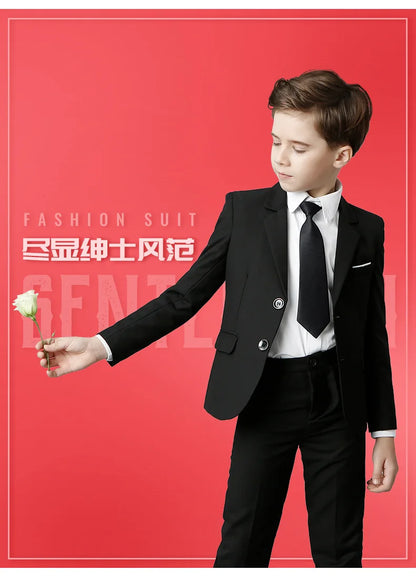 Spring Autumn Children Boy Wedding Suit Teenager Kids Formal Elegant Suits For Boy 1-14  Years Boys Suits Outfits Set