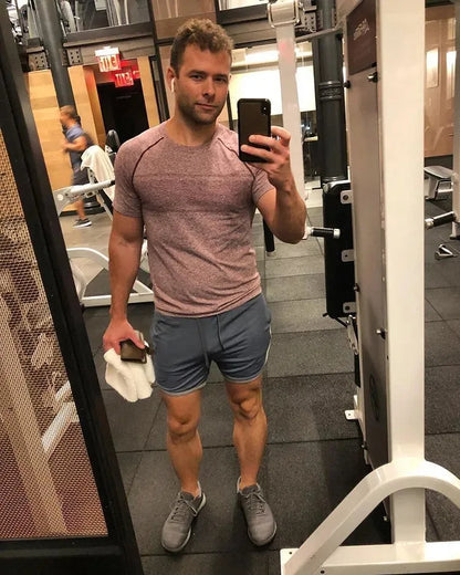 Summer fitness shorts Loose running shorts Men's jogging sports Breathable mesh shorts Thin trend men's three-quarter pants