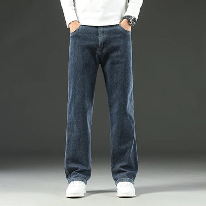 2025 Novo Estilo Y2 Primavera e Outono Jeans Folgados Masculinos Calças Retas Largas Casuais de Negócios Marca Roupas Masculinas