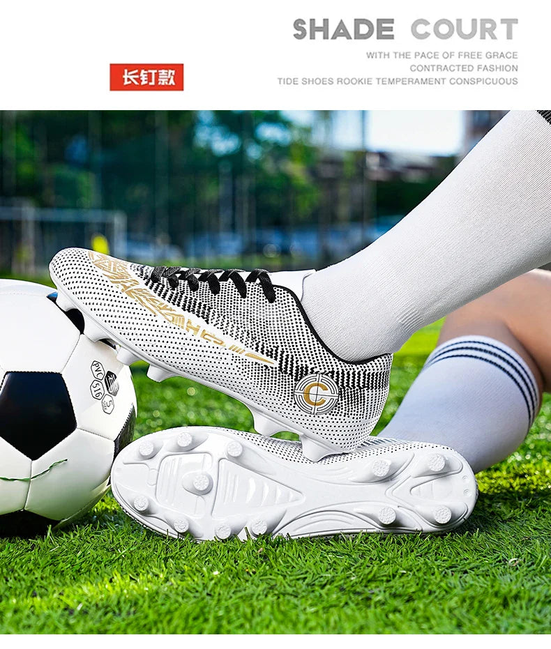 Large Size FG/TF High Quality Mens Soccer Shoes Non-Slip Turf Soccer Cleats for Kids Training Football Boots Chuteira Campo 48