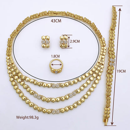 Conjuntos de Joias de Cor Dourada para Mulheres, Conjuntos de Colares para Mulheres, bijoux de mode, conjuntos de joias