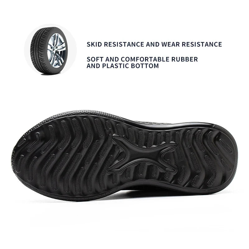 Men's Work Shoes Steel Toe Anti-Puncture Safety Shoes Man Comfortable Lightweight Fashion Men's Safety Shoes Men's Work Boots