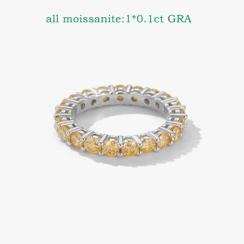 3mm Certified Moissanite Rings for Women Full Diamond Sparkling Bride Jewelry Wholesale 100% 925 Sterling Silver 9 Color