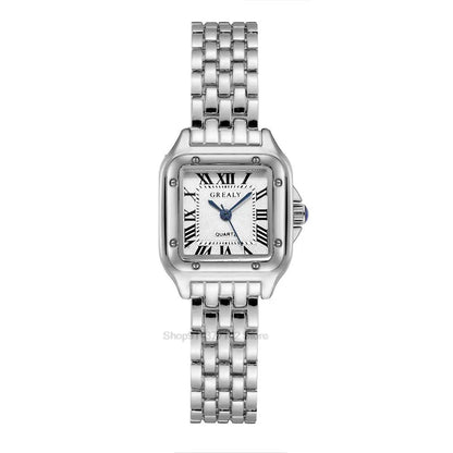 2025 Luxury Women's Fashion Square Watches Gold Alloy Strap Ladies Quartz Wristwatches Qualities Female Roman Scale Clock
