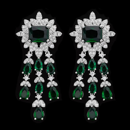 2024 Bridal Zirconia Full Jewelry Sets For Women Party 4pcs Luxury Dubai Nigeria CZ Crystal Wedding Necklace Sets