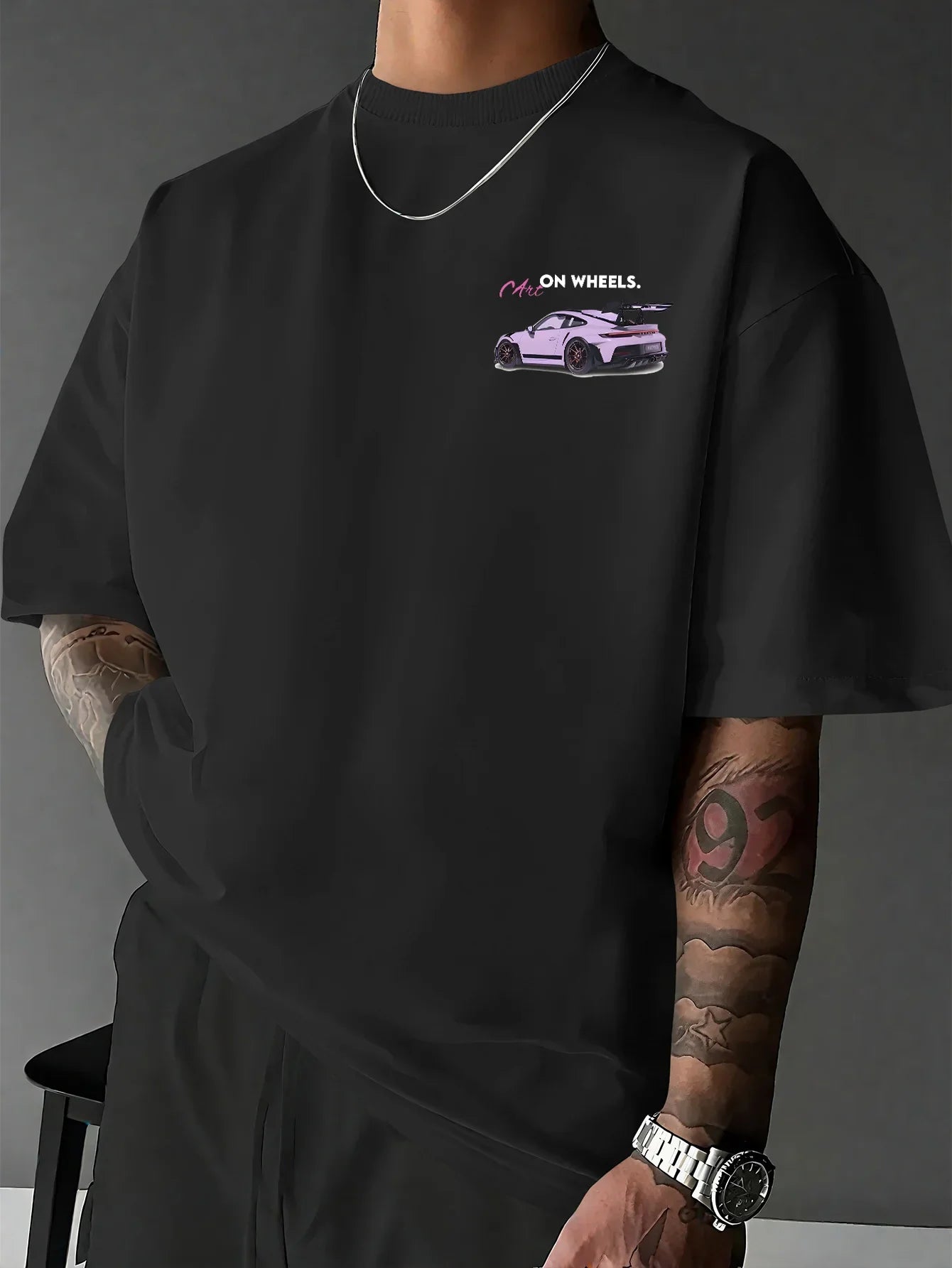 Men Summer Super Sports Car Theme T-Shirt Speed and Style Street Fashion Must Have Exquisite Illustration Design Summer Style