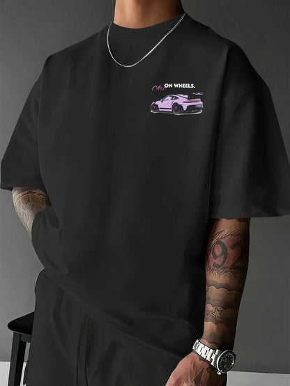 Men Summer Super Sports Car Theme T-Shirt Speed and Style Street Fashion Must Have Exquisite Illustration Design Summer Style