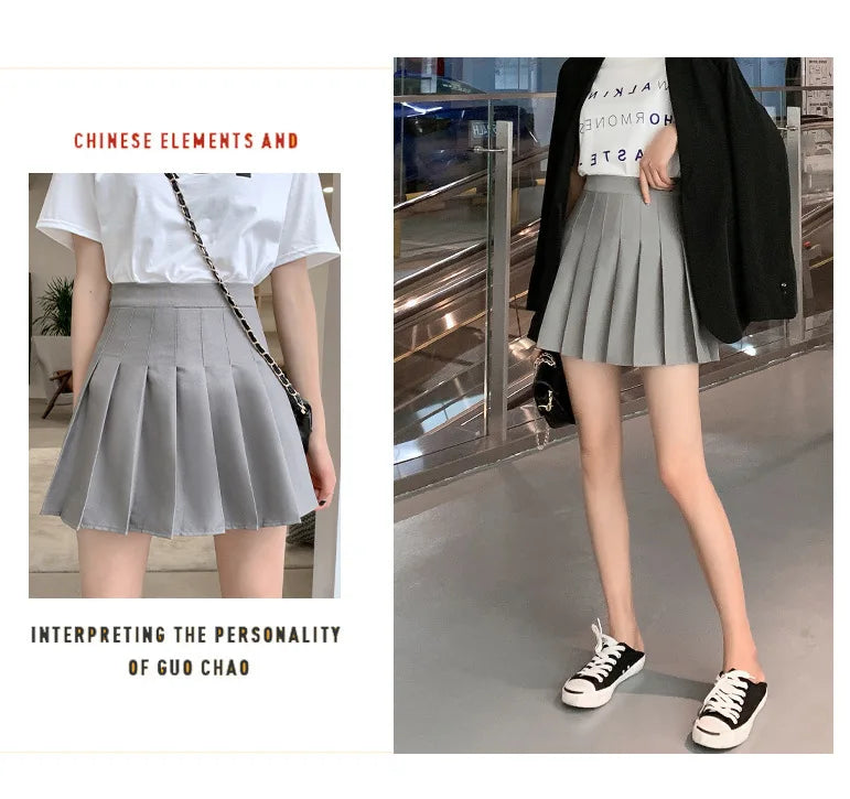 Mini Skirts Womens 2025 Summer Japanese School Pleated Skirts High Waist Kawaii Cute Pink Plaid Skirt Uniform Harajuku Jupe