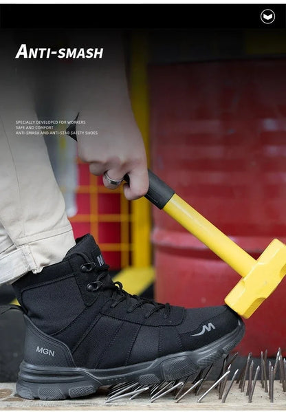 48 Plus Size Platform Non Slip Work Safety Boots Men Steel Toe Cap Anti-smash Sneakers Shoes Anti Puncture Security Boots