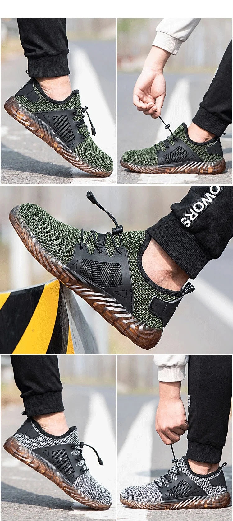 Summer Steel Toe Cap Safety Work Shoes for Men Anti Smashing Anti Puncture Hollow Out Light Breathable Sneaker Women Boots