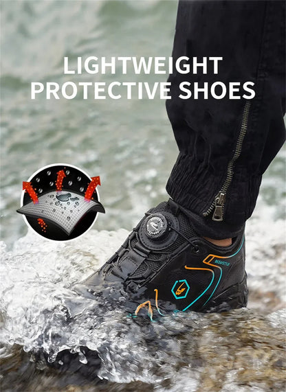 Steel Toe Work Shoes for Men Indestructible Boots Lightweight Safety Shoes Working Anti-smash Anti-puncture Protective Sneakers