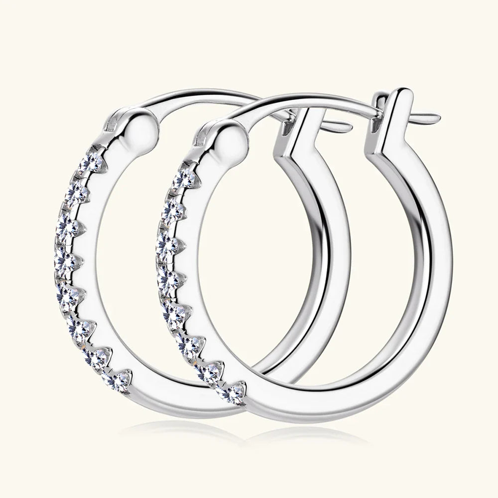 Hoops 1.8mm Moissanite Earrings For Women Real 925 Sterling Sliver Plated Yellow Gold Hoop Earring Fine Jewelry Christmas Gifts