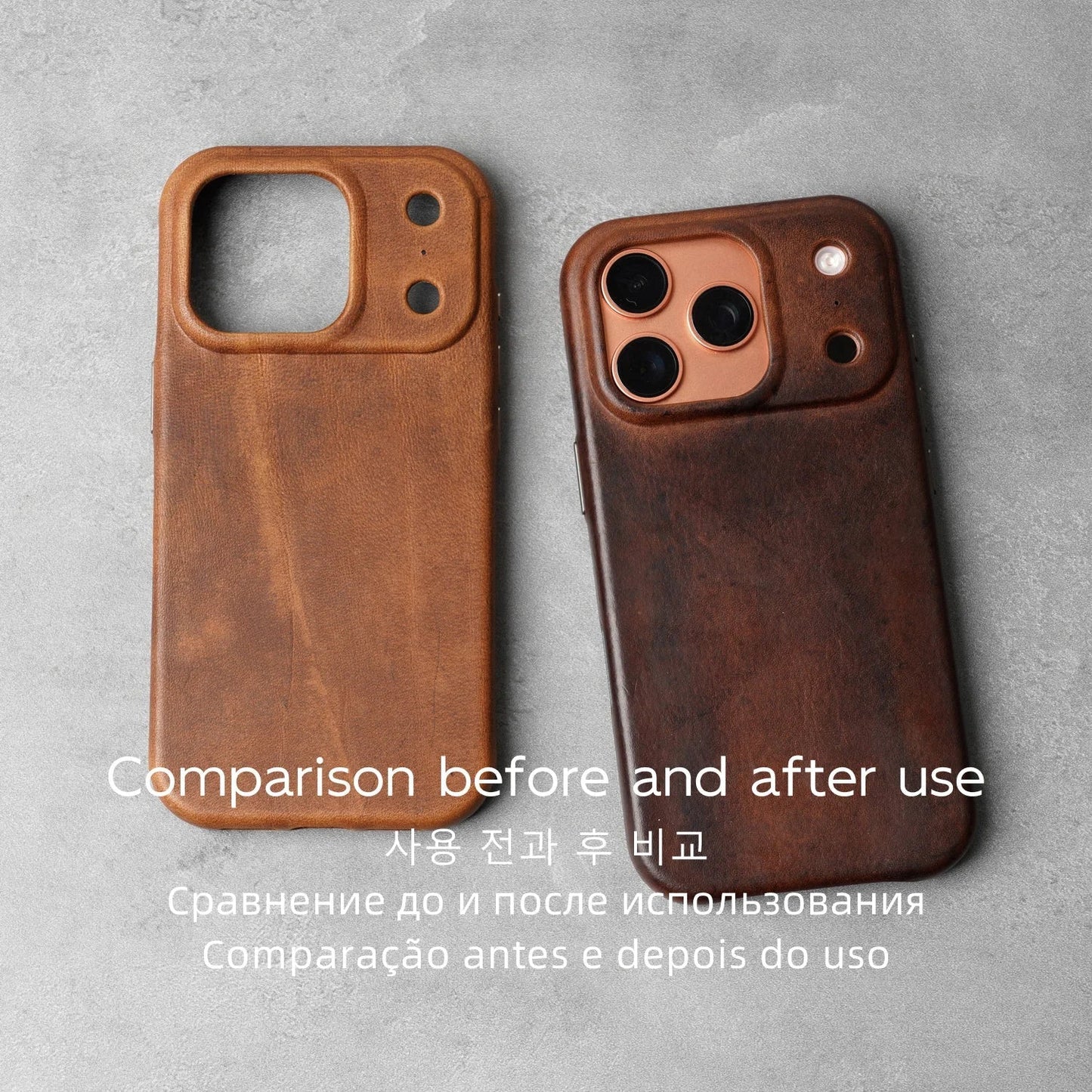 Genuine Leather Case for iPhone 17 16 Pro Max 15 Genuine Leather Handmade Phone Cover