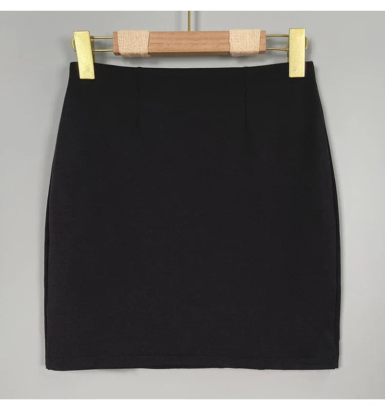 Korean Style 2026 Summer New Slim Comfortable Sexy Mini Skirt Elegant Solid Slim Versatile High Waist Bodycon Skirts for Women