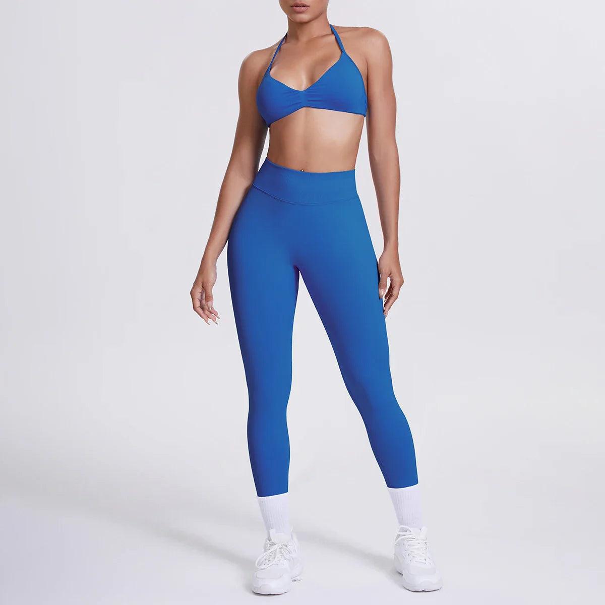 Women 2pcs Patchwork Sport Yoga Suit Training Sleeveless Sport Gym Tops Tummy Control Slimming Booty Leggings Yoga Suit Sports