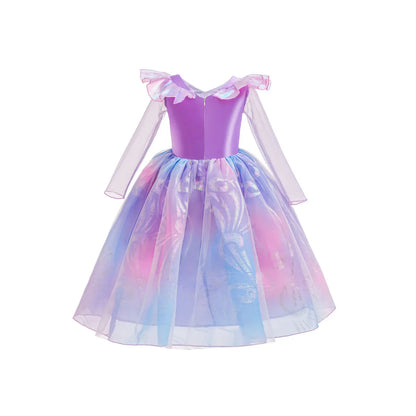 2026 Disney Wicked For Good Fantasia Menina Bruxa Roxa Glinda Princesa Vestido Fofo + Acessórios Festa Aniversário Apresentação