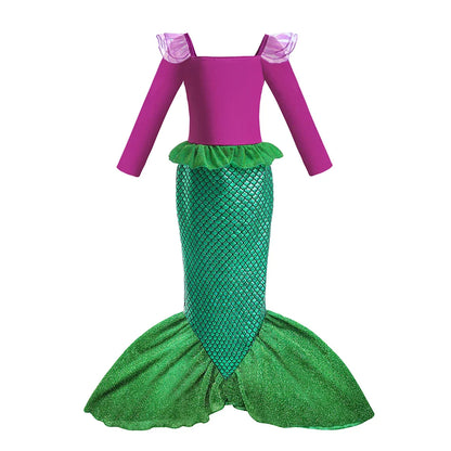 Ariel Girls Dress Short Sleeve Tulle Cosplay Princess Costume Carnival Party Girl Princess Dress Party Dresses For Girls
