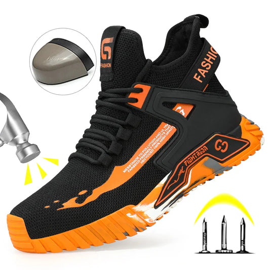 High Top Safety Protective Shoes Steel Toe Safety Shoes Men Anti-Smash Anti-Puncture Work Shoes Men Work Safety Boots fashion