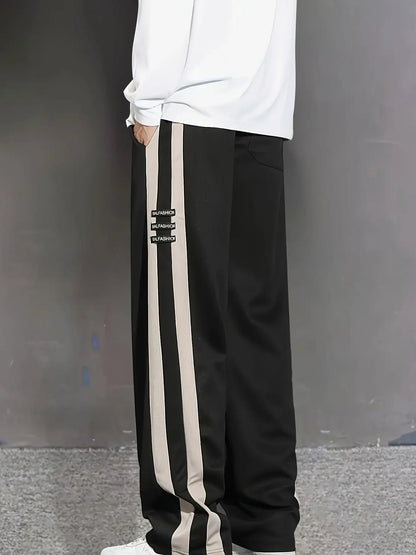 Men's striped three-dimensional waist sports casual pants, men's sports pants