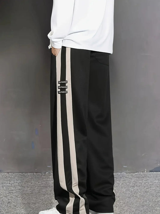 Men's striped three-dimensional waist sports casual pants, men's sports pants