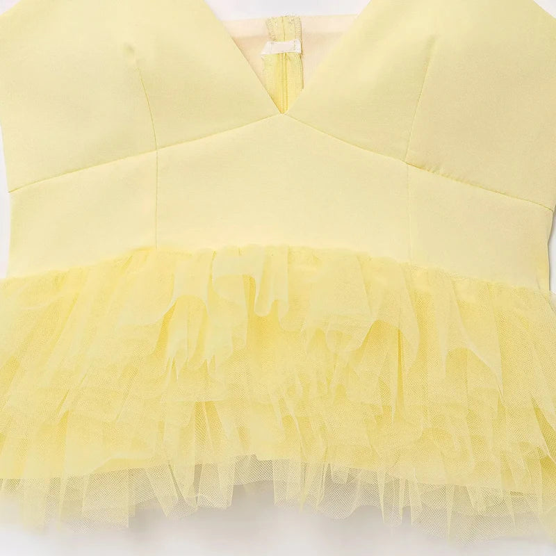 Yellow Y2k Slip Tops 2025 Women's Spring Summer Tank & Camis Tops Ladies Fashion Casual Sexy Elegant Party Backless Tops