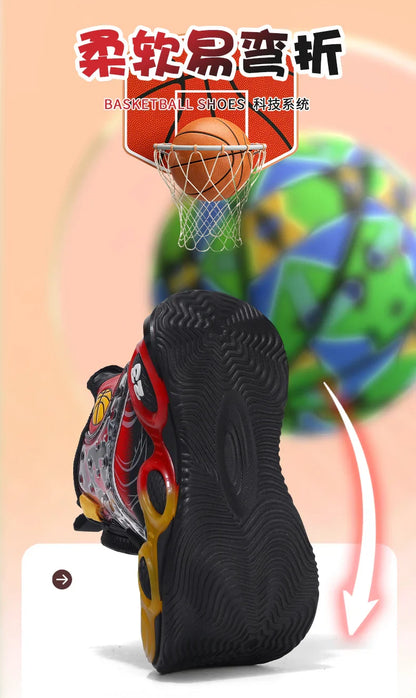 Children‘s Basketball Shoes Non-slip Breathable Basketball Sports Training Shoes Boys Girls Sneaker Outdoor Lace-up Running Shoe