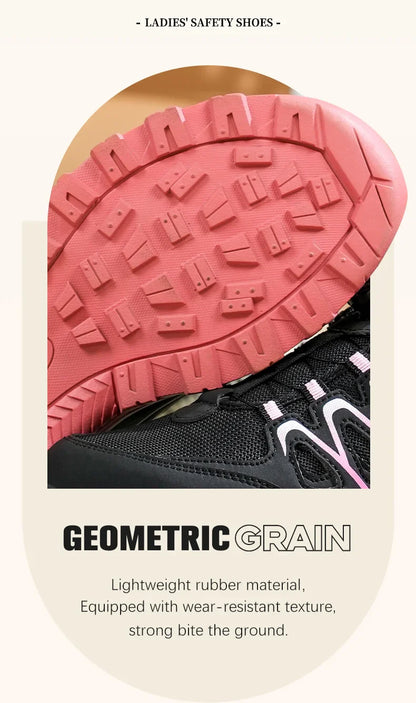 Rotating Button New Safety Shoes Women Anti-smash Anti-puncture Work Shoes Fashion Female Sport Shoes Security Protective Shoes