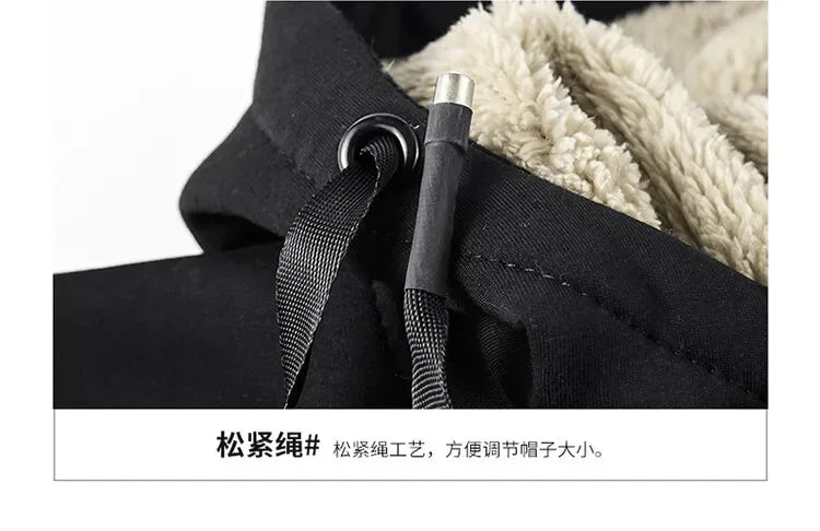 Men's Sets Jacket + pant Warm Fur Winter Sweatshirt Cashmere Tracksuit Men's Sets Fleece Thick Hooded Brand Casual Track Suits