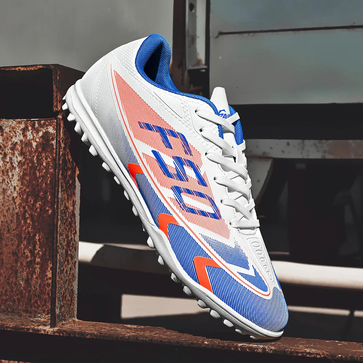 Breathable TF Soccer Shoes Men Women Kids PU+Fabric Non-Slip Wear-Resistant Rubber Sole Training Shoes
