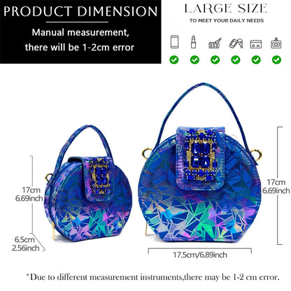 Elegant Women Heels for Peep Toe Good Material Design Rhinestone Fuchsia Sandals Italian Shoes and Bags Matching Set 2025