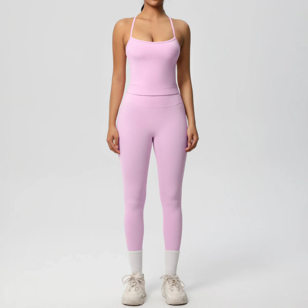 2PCS Yoga Set Nude Feeling Workout Sets Women Tracksuit Gym Push Up Fitness Running Workout Sportwear Sport Bra Leggings Suit