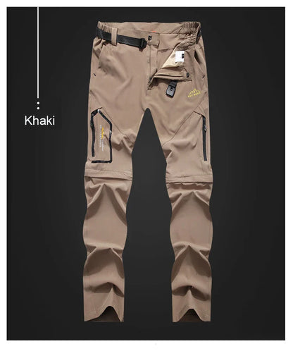 Men's Camping Hiking Pants Trekking High Stretch Summer Thin Waterproof Quick Dry UV-Proof Outdoor Travel Trousers