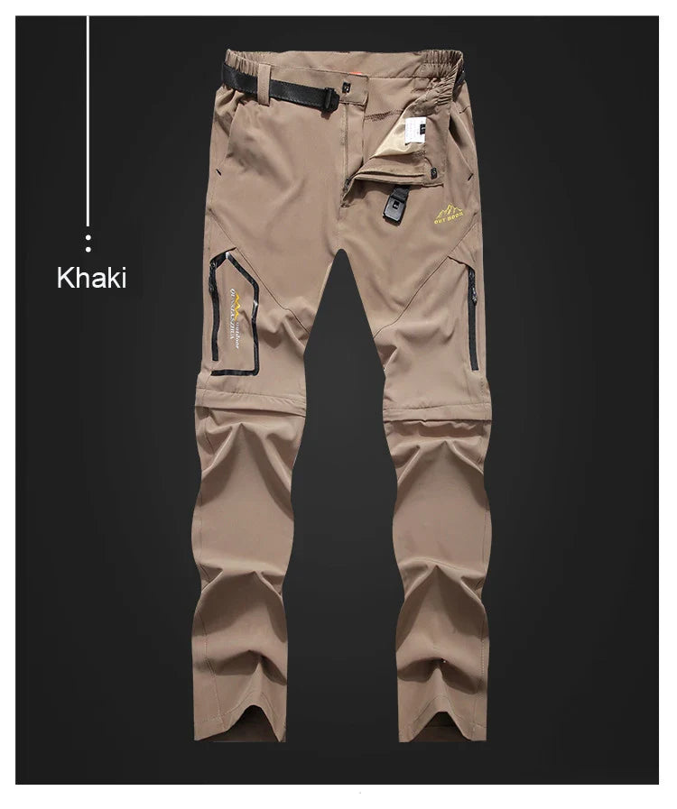 Men's Camping Hiking Pants Trekking High Stretch Summer Thin Waterproof Quick Dry UV-Proof Outdoor Travel Trousers