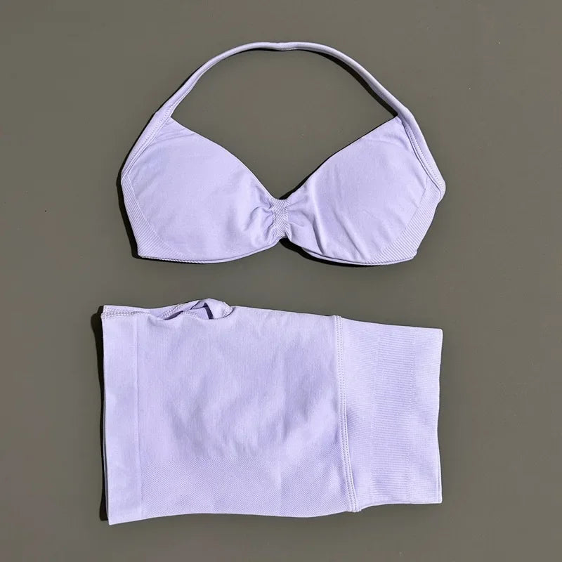 2 Piece Yoga Sets Women  Low Waist Seamless Push Up Bra Scrunch Butt Lift No Digging Comfortable Gym Running Tracksuits