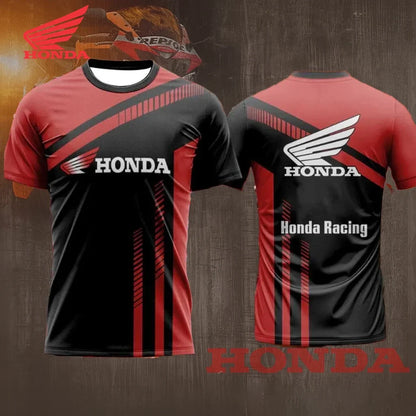 2025 New Summer HRC Men's and Women's Motorcycle Racing Suit Quick-Drying Round Neck Short Sleeve Outdoor Cycling T-Shirt