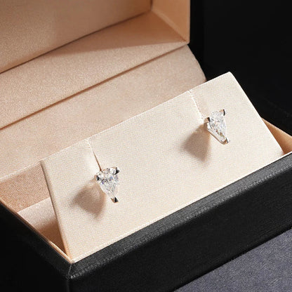 GRA Certified 0.5/1/2CT D Color Pear Cut Moissanite Earrings For Women 925 Silver Plated 18k Party Wedding Earring Ear Stud