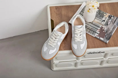 Women's Sneakers 2026 New Genuine Leather Ladies Moral Training Shoes Casual Spring Flat Shoes Women