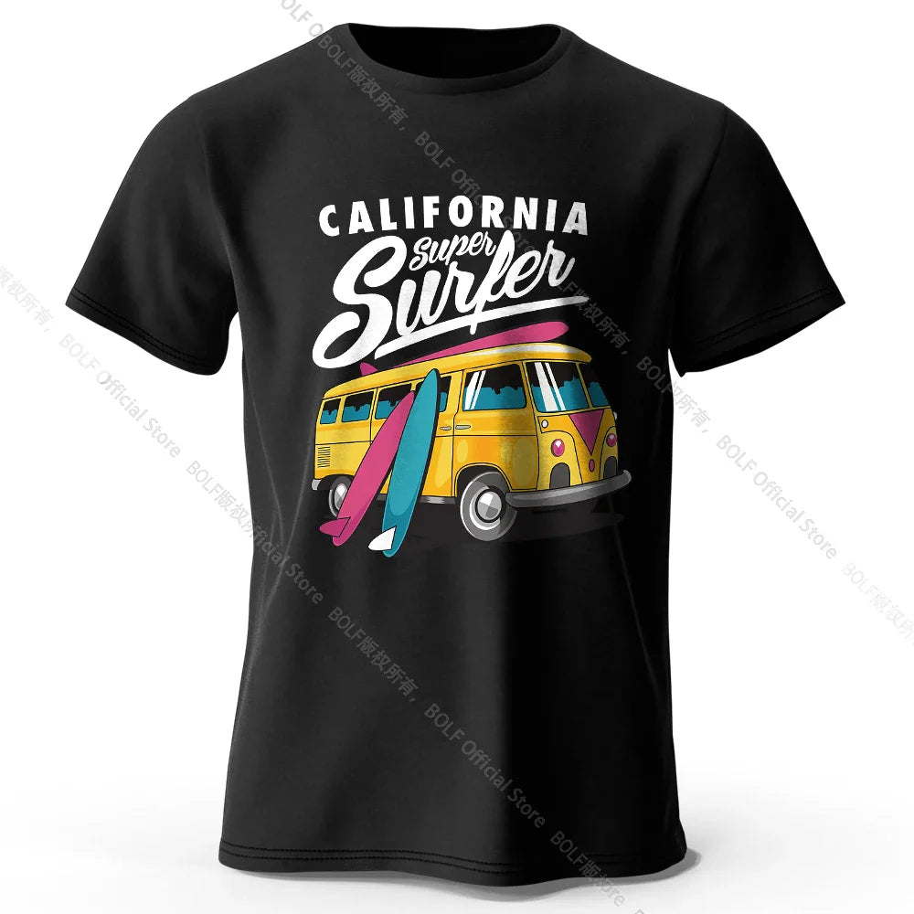 Surfer Sunrise Silhouette Printed Unisex Men Women T-Shirt Tees Tops 100% Cotton Ocean Wave Graphic Morning Ritual