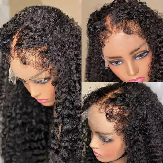 13x6 Hd 250 Density Afro Kinky Curly Wig 100% Human Hair 13x4 4c Edges Frontal Deep Wave Curly Lace Front Wigs For Women on sale