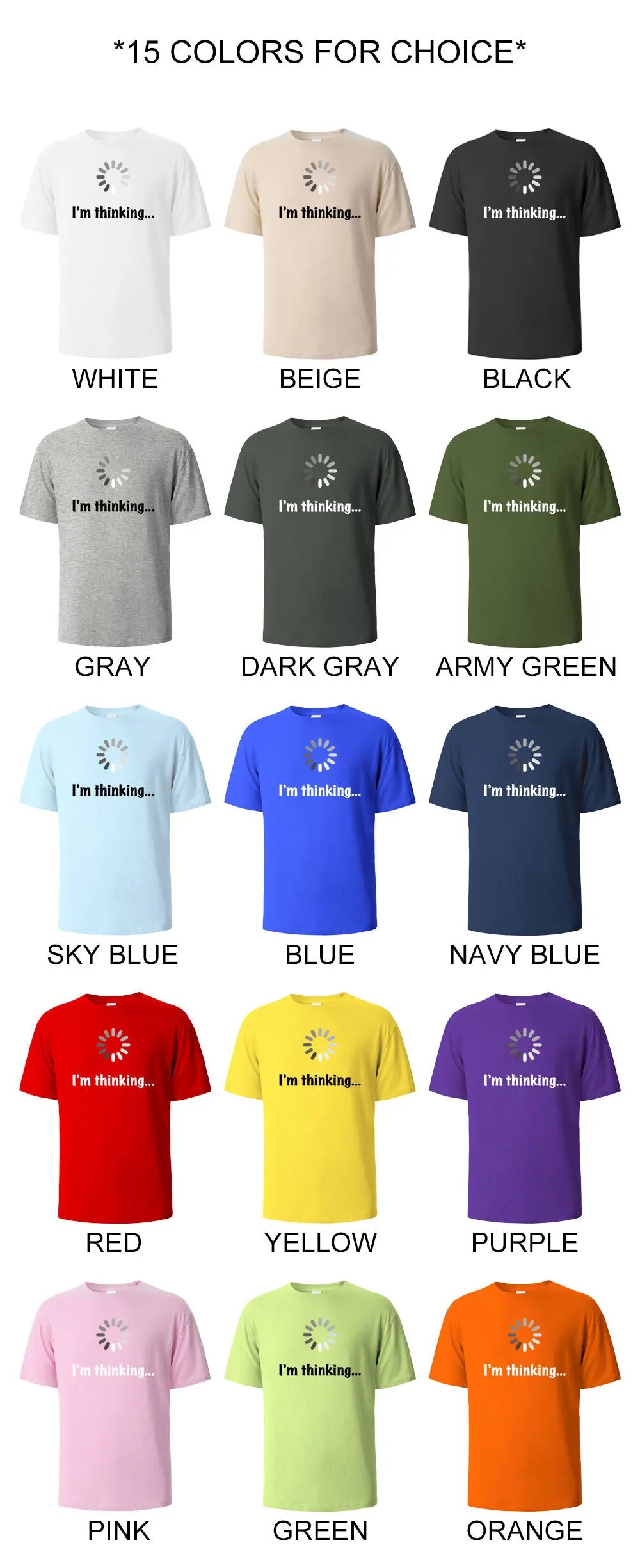 I‘m Thinking Funny Print T-Shirt Summer Tees For Men Women 100% Cotton O-neck Oversize Casual Short sleeved Streetwear Basic Top