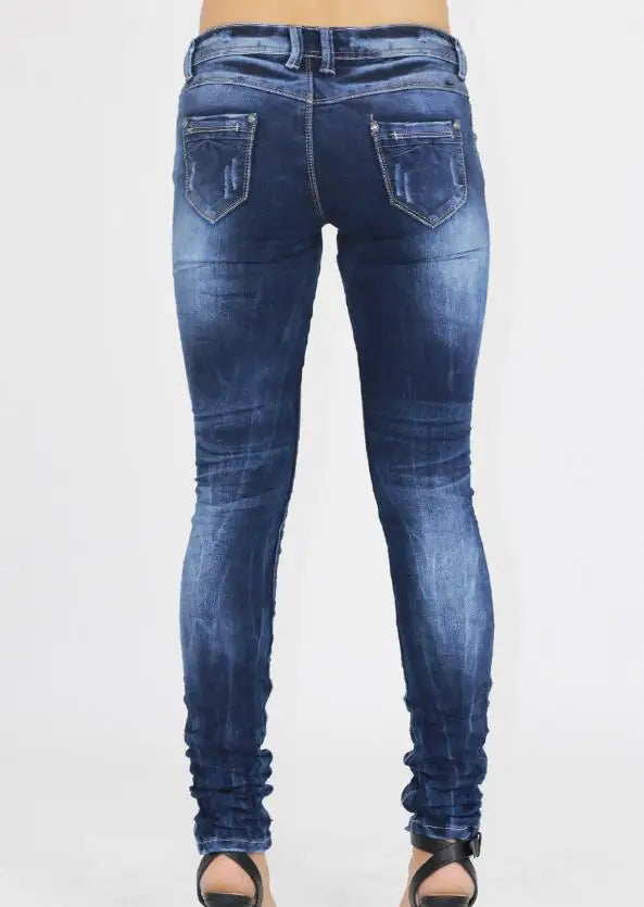 Women's Tight Denim Pencil Pants, Low Waisted Jeans