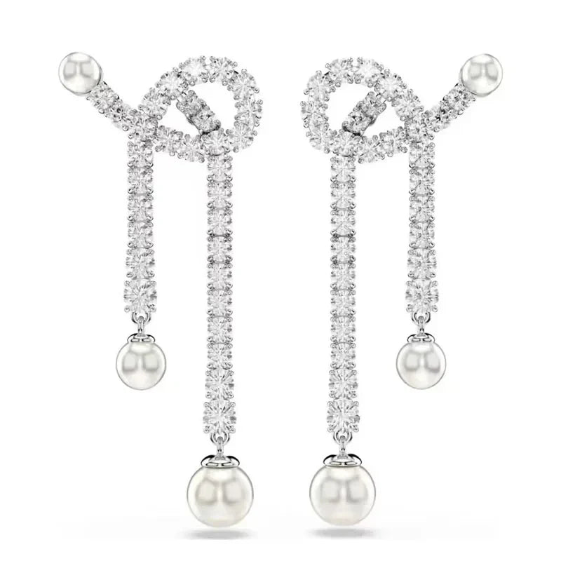 Original New Charms Pearl Necklace Earrings Bracelet Fine Jewelry Women Set Pearl Y Necklace for Women Romantic Gift
