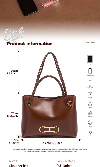 Women's handbag 2025 autumn new black minimalist tote bag dual-use commuting women's bag