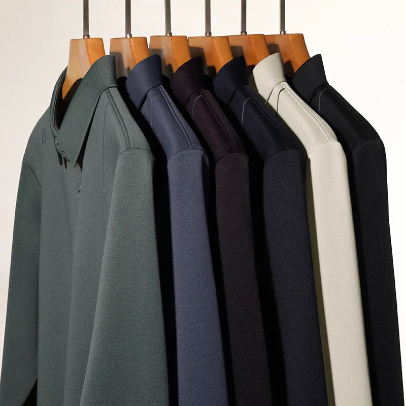 Luxury Quality Men's Polo Shirt Simple Solid Color Print Long Sleeve Autumn Lapel T-Shirt Business Casual Fashion Trend Menswear
