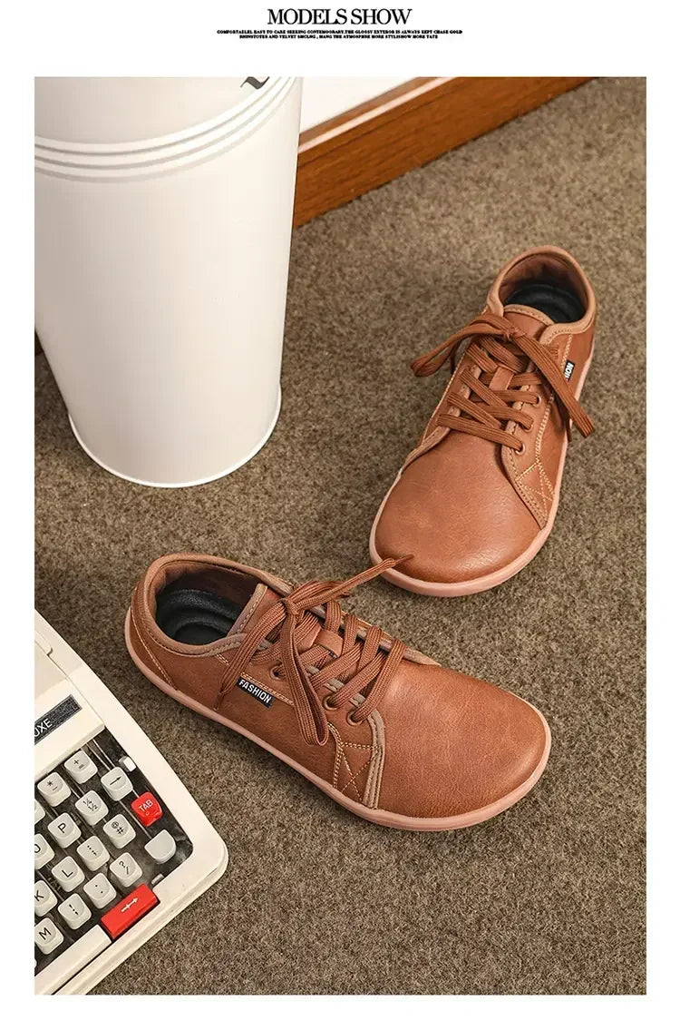 Mens Artificial Leather Wide Barefoot Shoes Unisex Plus Size Male Outdoor Minimalist Sneakers Women Zero Drop Casual Walking