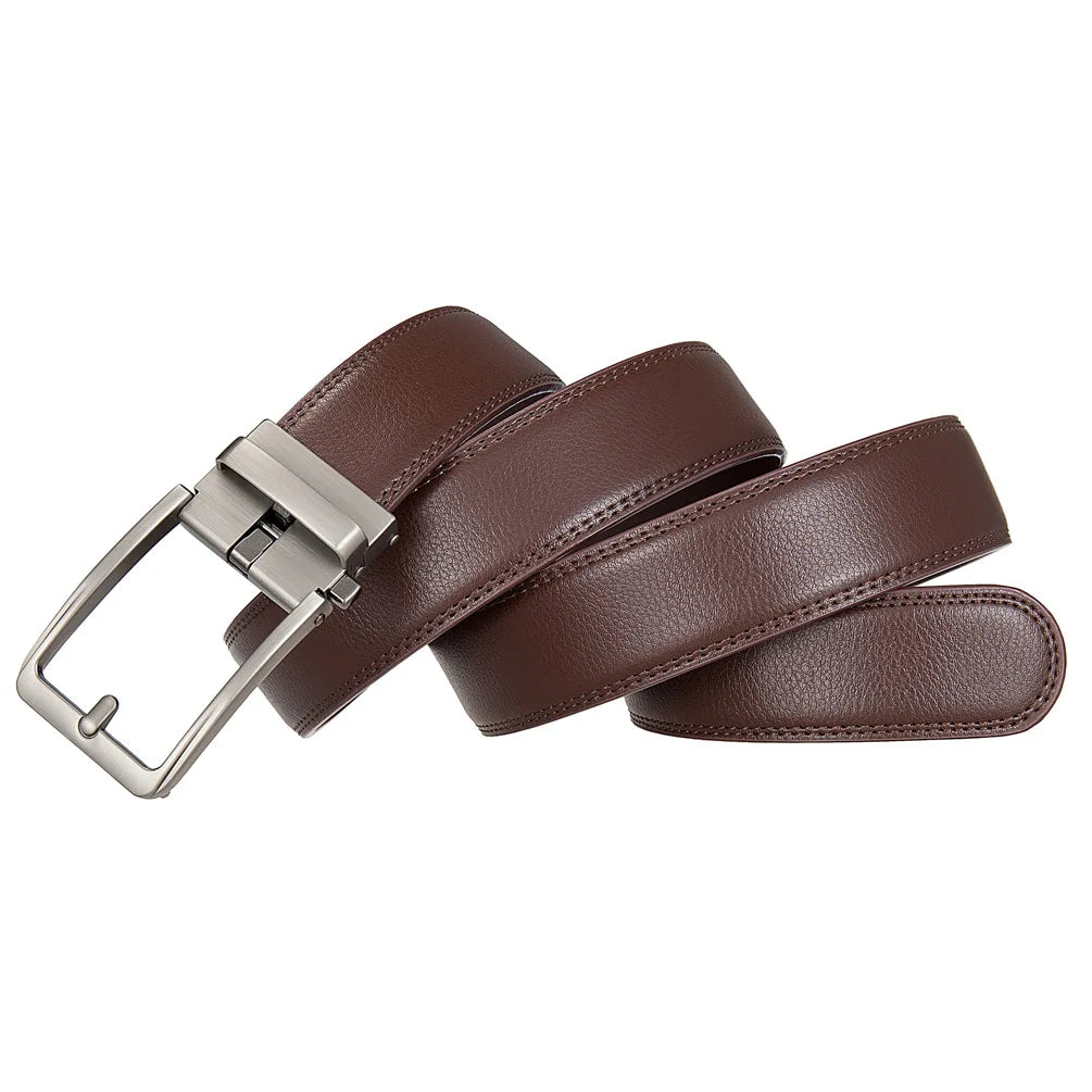 Famous Brand Belt Male Designer Automatic Buckle Genuine Leather Men Belt  Luxury Belts for Men 3.5cm New Black Brown Plus Size