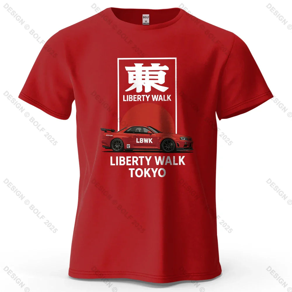 Liberty Walk Tokyo Printed Men's T-Shirt 100% Cotton Oversized Stylish Graphic Tees for Women Tops Tees Casual Streetwear